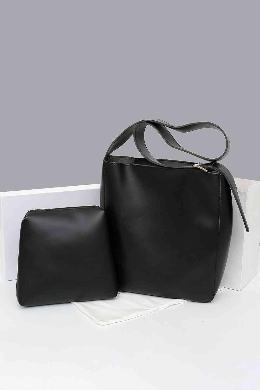 Adored 2-Piece PU Leather Tote Bag Set - Whimsi